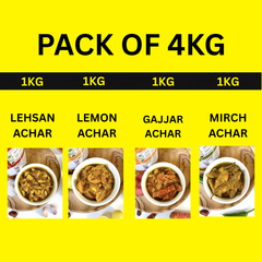 Lehsan, Lemon, Gajjar, Mirch Achar