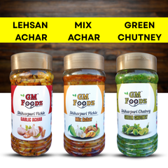 Lehsan, Mix & Green Chutney