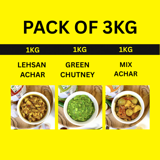 Lehsan Achar, Green Chutney, Mix Achar