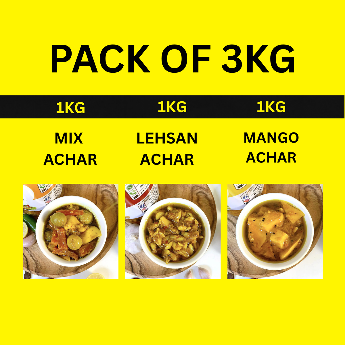 Mix Achar, Mango Achar, Lehsan Achar