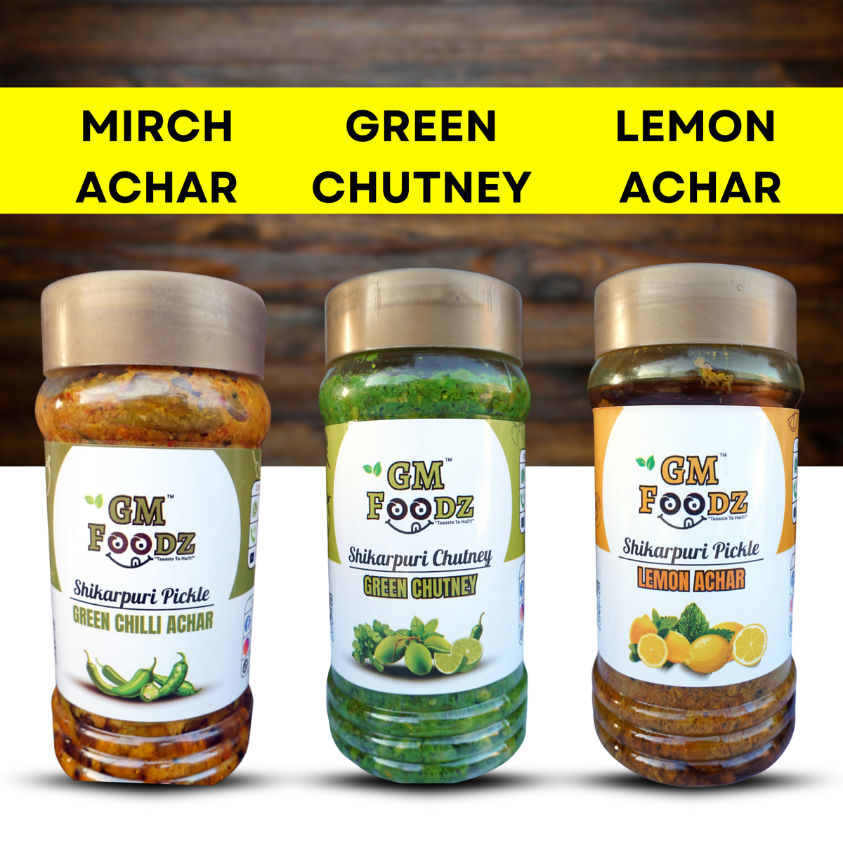 Mirch, Green Chutney & Lemon Achar