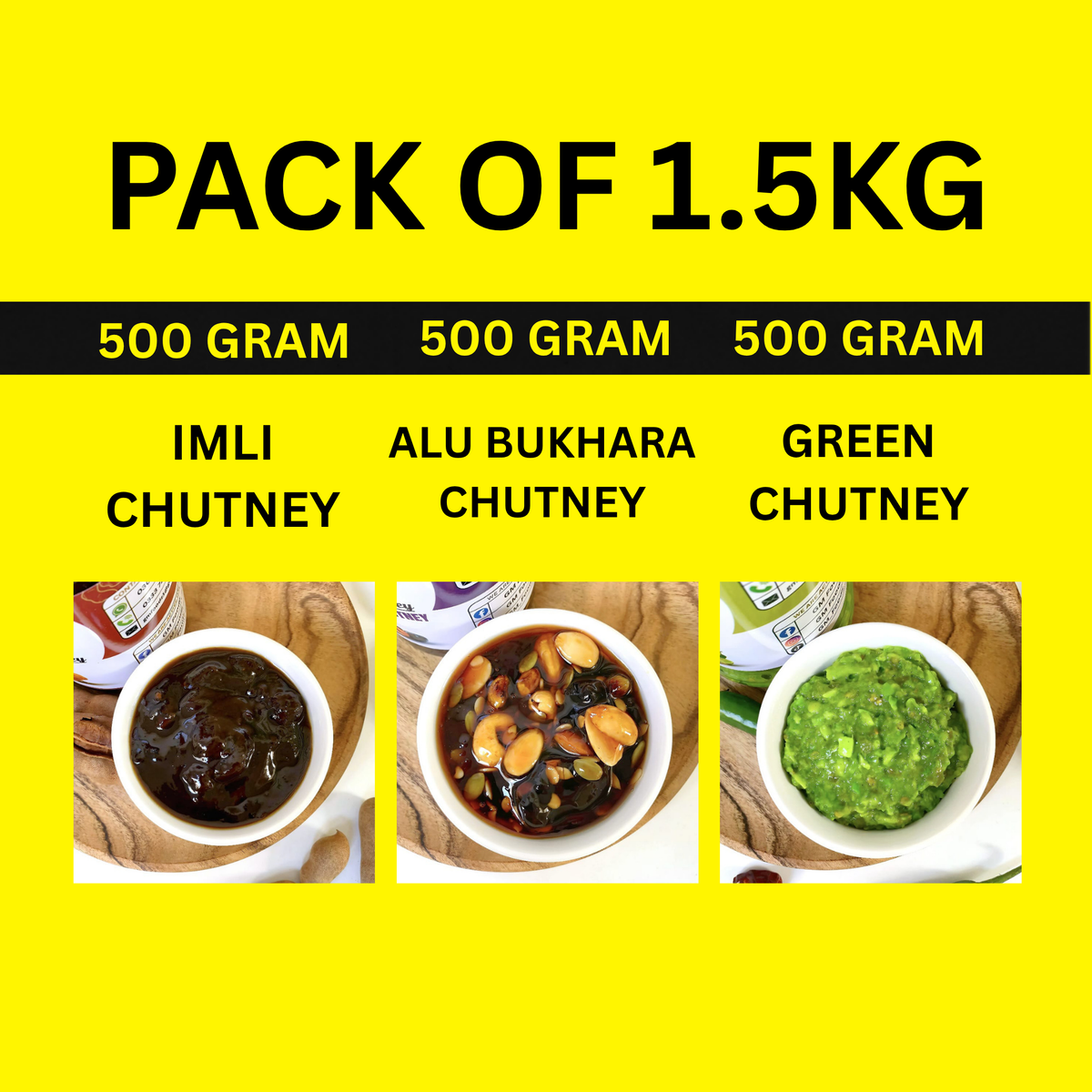 Alu Bukhara, Imli Chutney, Green Chutney